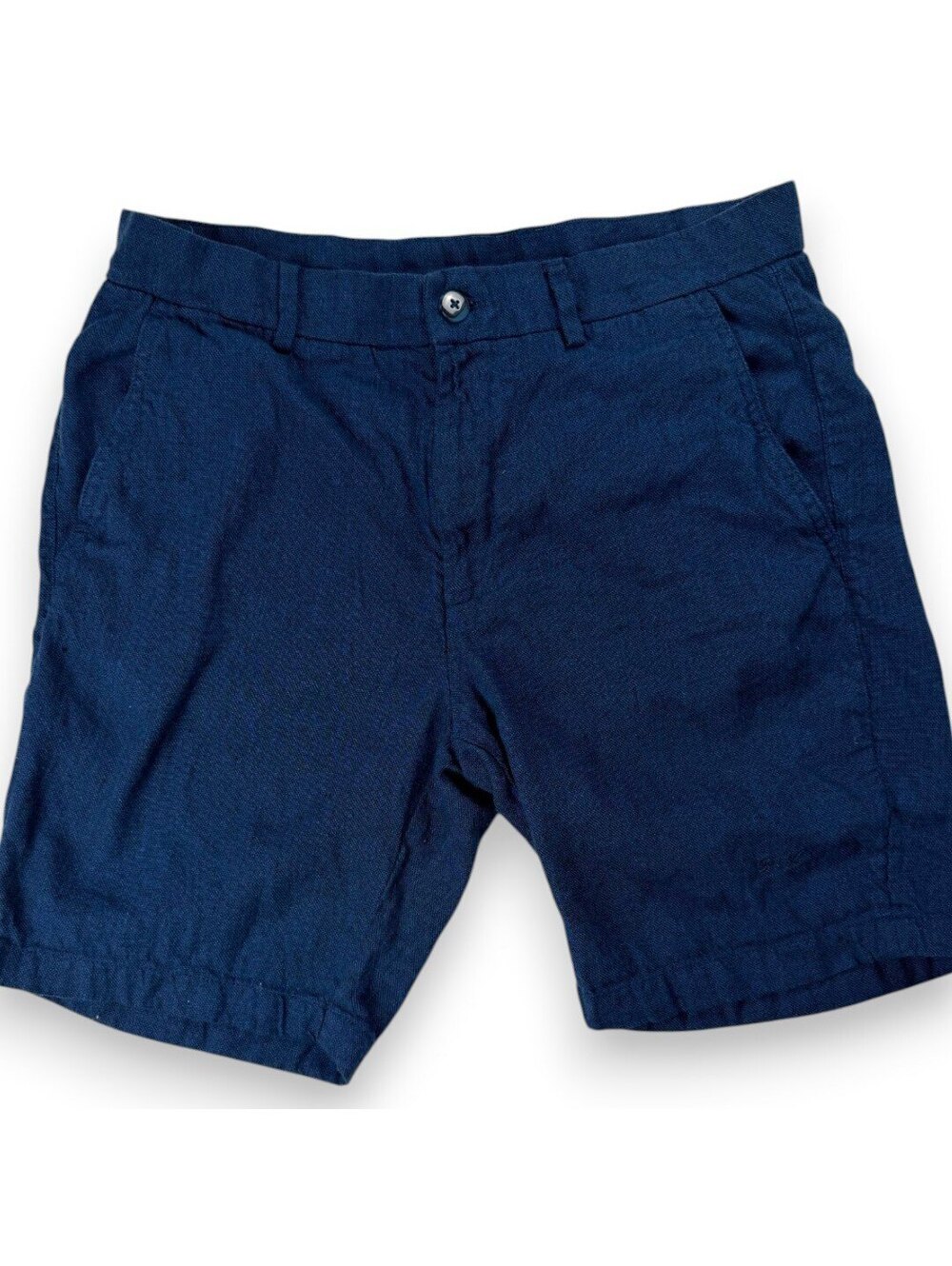 🌊 Linen Shorts Mens 32 Navy Blue Chino Summer Casual Lightweight Porter & Ash